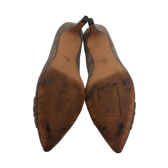 GJD Ginnie Johansen Design Suede Taupe Pointed Toe Pumps Size 8 Women’s - Picture 9 of 9